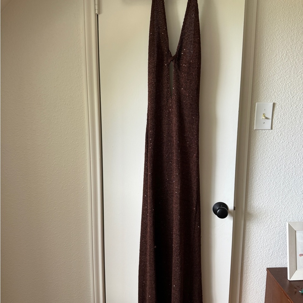 BEC + BRIDGE DELFINA HALTER DRESS brown - Picture 2 of 5